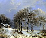 Barend Cornelis Koekkoek Winter landscape painting